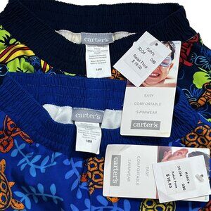 NEW Carter's Boy's 18 Months Swimsuits Bathing Suits Swim Trunks 2pc LOT